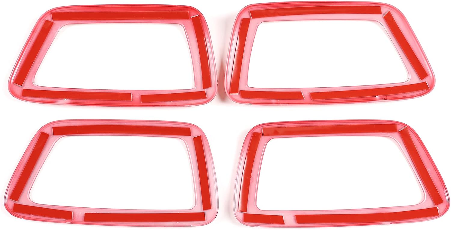 4PCS ABS Inner Car Look Interior Door Handle Panel Cover Trim Compatible with Toyota Tacoma 2016 2017 2018 2019 2020 2021 2022 2023 Interior Door Handle Frame (Red)