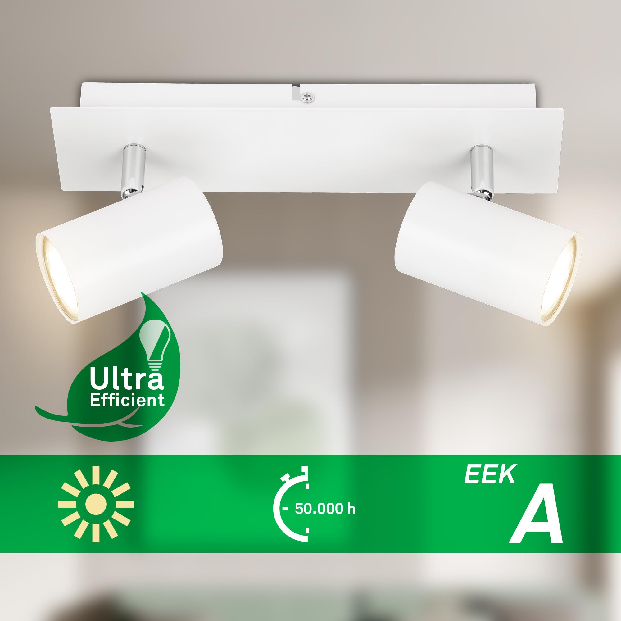 BRILONER, Ceiling Light, EEC A Light Source, Adjustable, 3000K Warm White, 2,5 W, 450 Lumens Each, Ceiling Lamp - Image 4