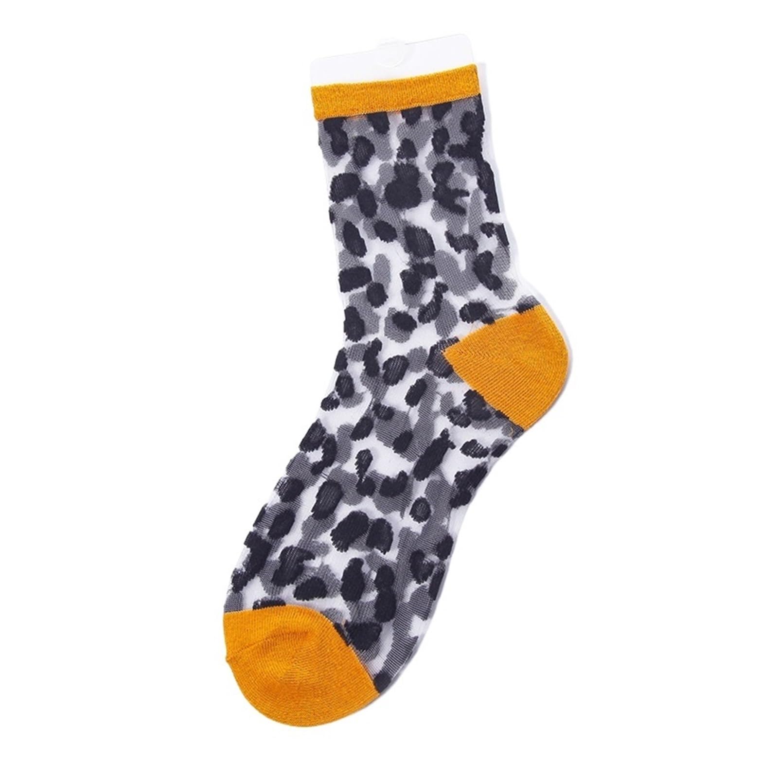 Medias Cortas Mujer 3 pares de calcetines transparentes primavera y verano for mujer, con estampado leopardo, informales transpirables