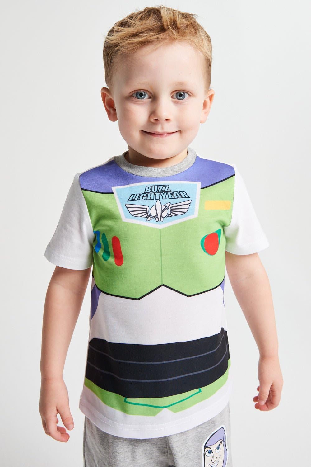 Disney Toy Story - Pigiama corto per ragazzi, confezione da 2 pezzi, magliette a maniche corte e pantaloncini coordinati, con elastico in vita, motivo Buzz Lightyear e Woody