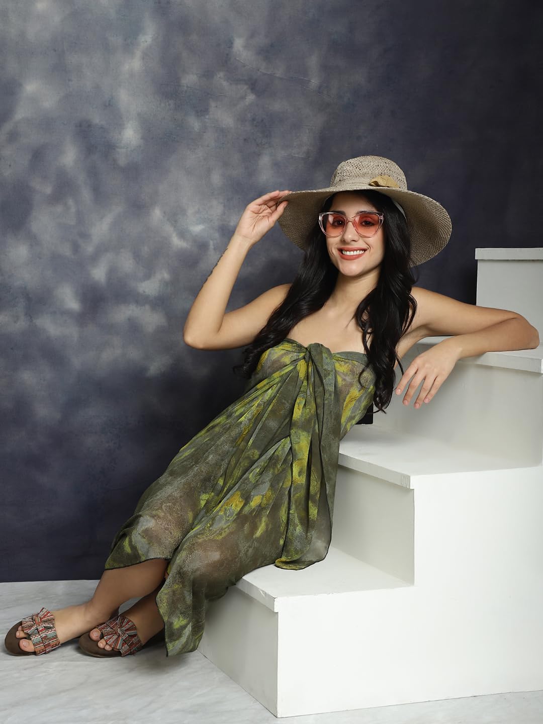 Claura Tie & Dye Dyed Swimwear Cover up Dress 1