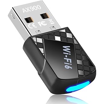 WiFi 6 WLAN Stick AX900 USB Adapter PC 2.4G/5GHz Internet Stick with Driver Integrated WPA2-PSK Encryption Compatible with Windows 11/10/7