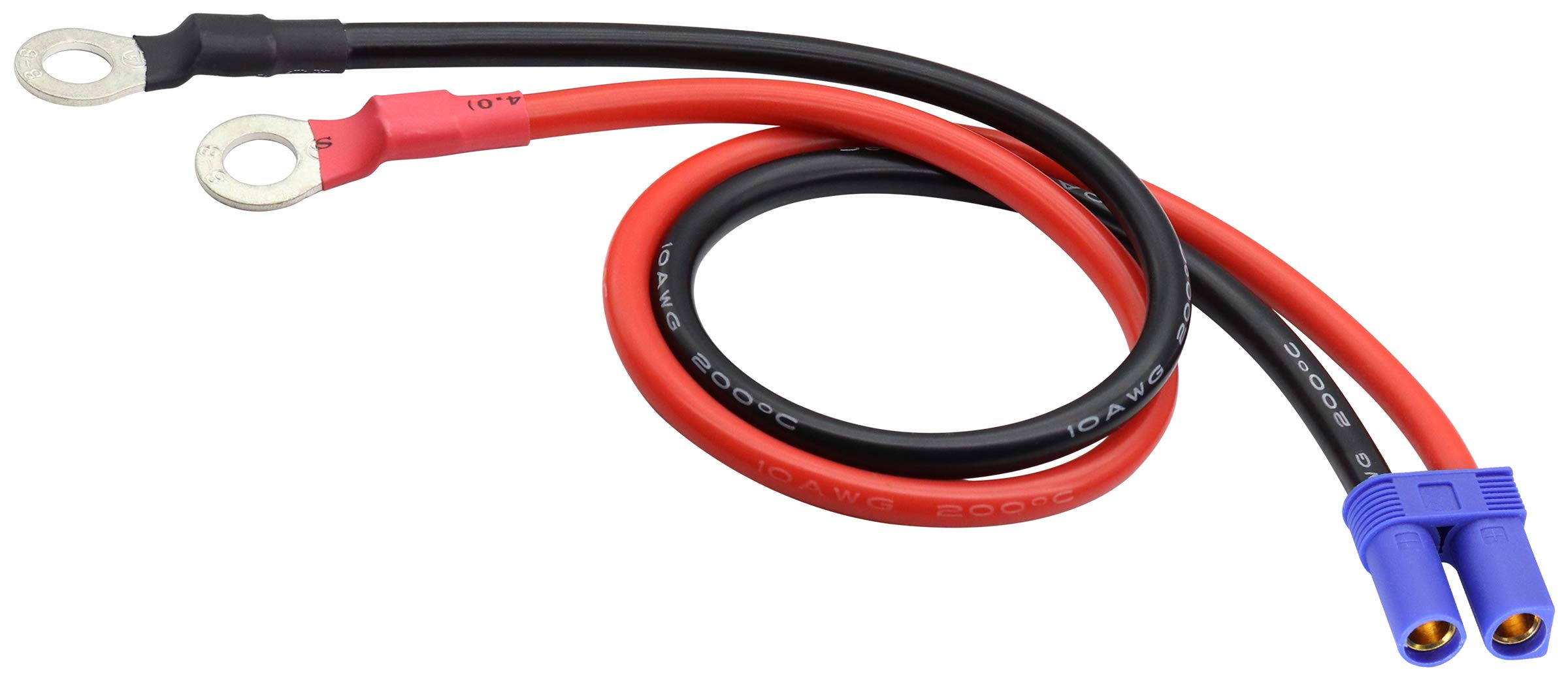 EC5 na kabel adaptera zacisku O-ring, EC5 żeński na oczko oczko, złącze przedłużające 10AWG, RC ESC, ładowarka boczna (40 cm)