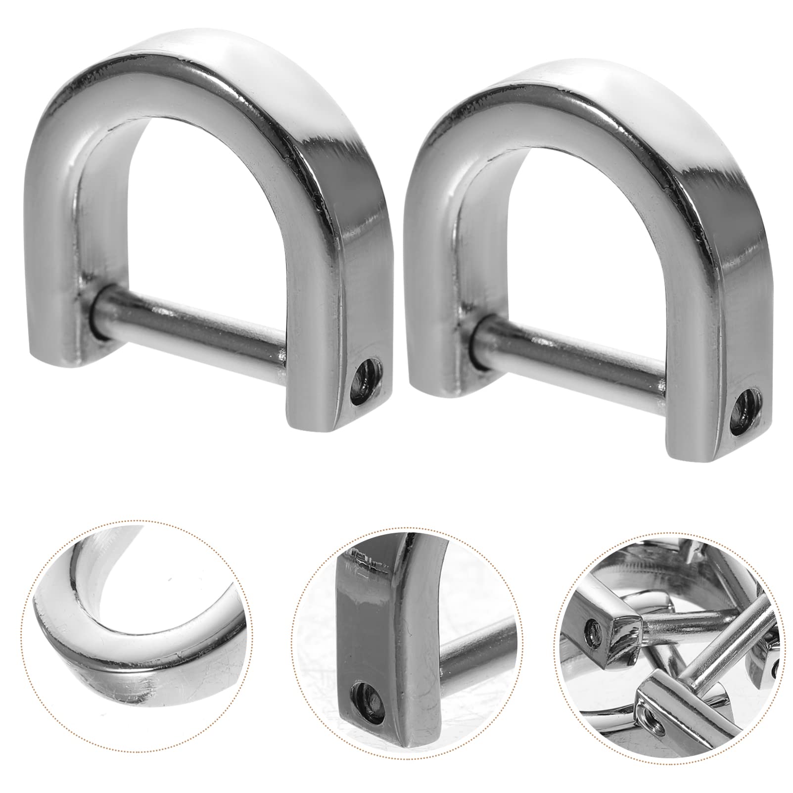 HOMSFOU Anillas para Bolsos Fácil Instalación de Aleación de Zinc en Forma de D Hebilla de Cadena de Bolso de Metal 4 Piezas para Correas y Uso Diario