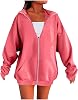 Sudaderas con capucha para mujer, otoño, cremallera, manga larga, para exteriores, con cremallera larga 8