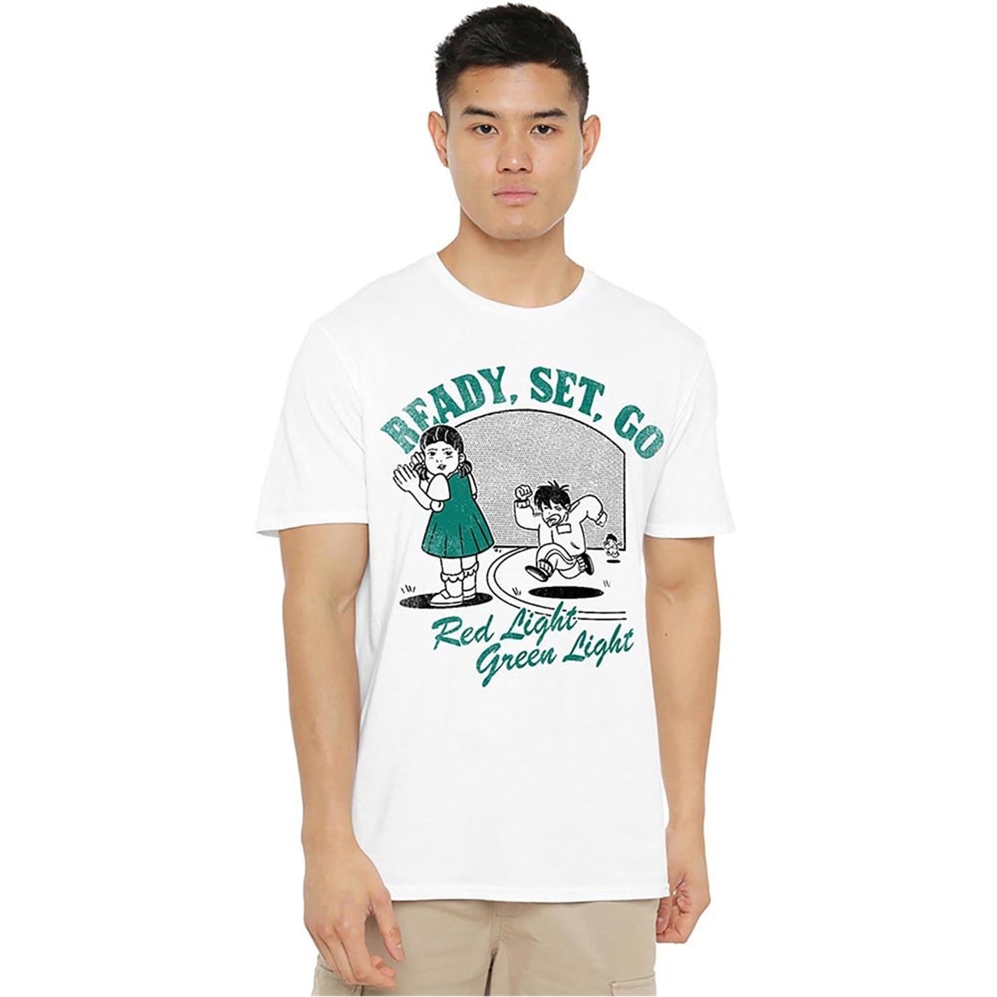 Squid Game - Red Light Green Light Fakeaway Unisex T Shirt, White, XXXX-Large