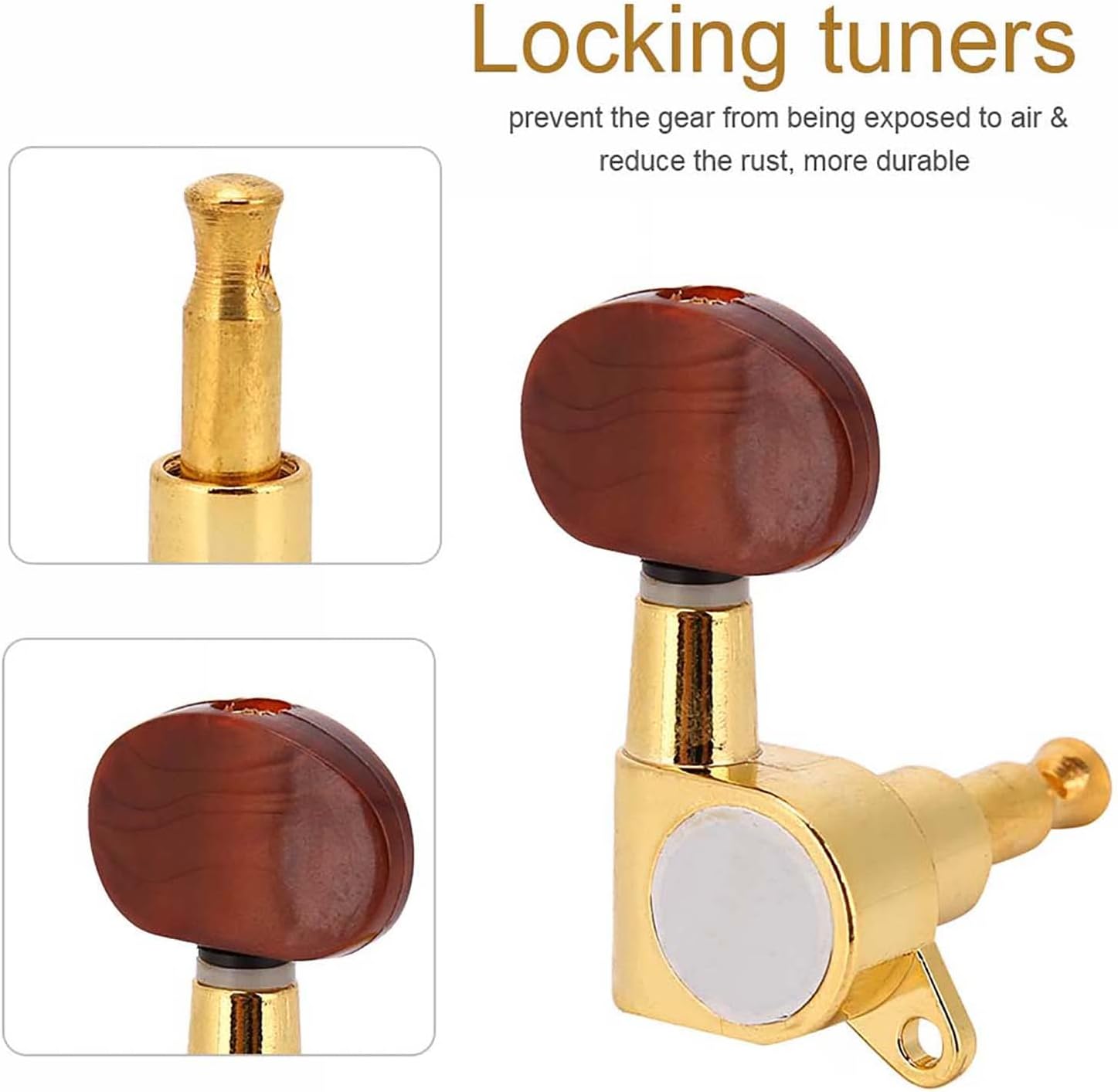 Acoustic Guitar Tuning Pegs, Precision-Engineered Tuning Machines, Guitar Accessories, Durable Gold Tuners, for Musicians, DIY Repair Kits, Guitar Collectors, Music Enthusiasts