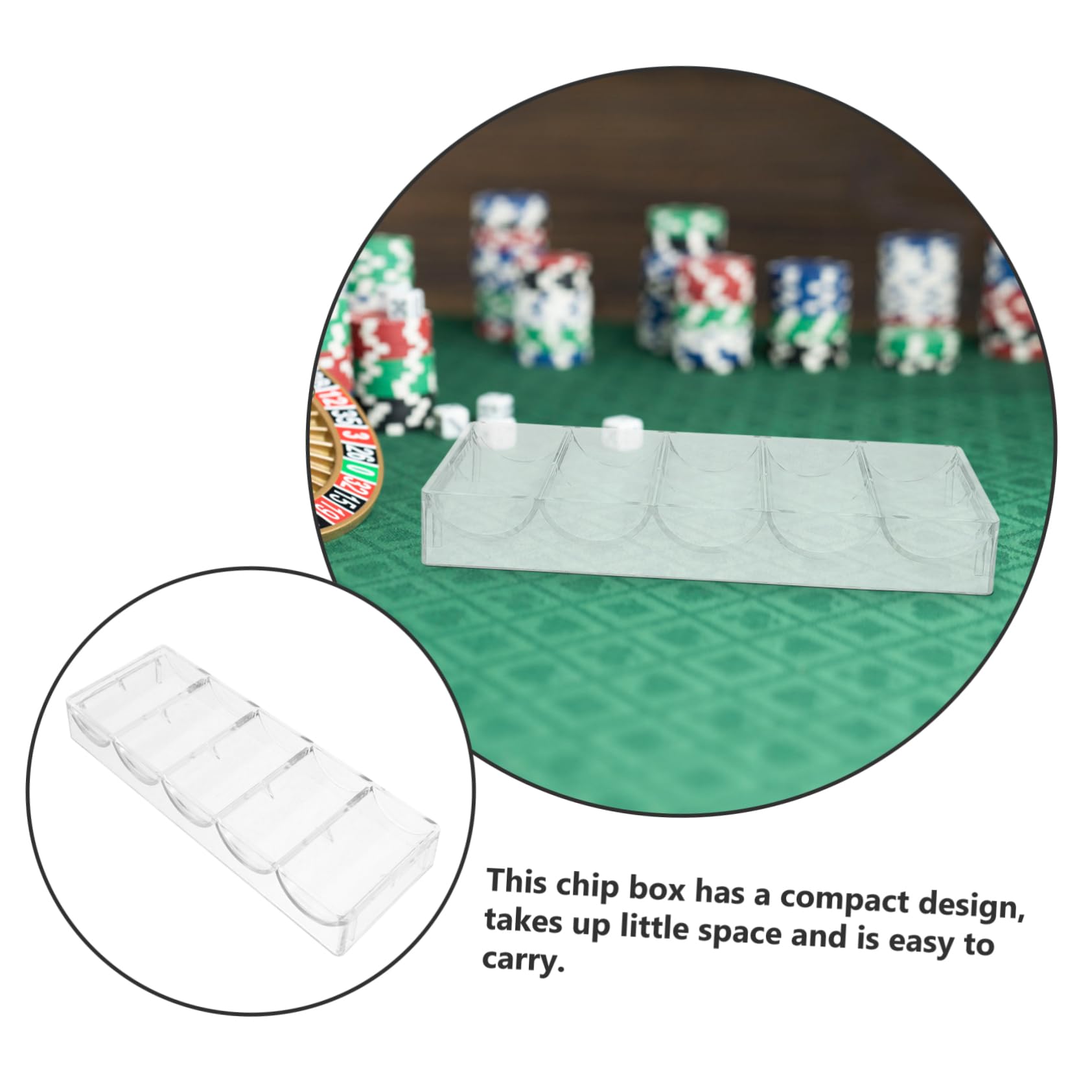 NAMOARLY 4pcs Box Acrylic Poker Chip Storage Case Game Chips Tray Holder Multi-function Poker Box for Night