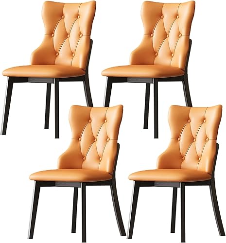 Miniatura 28 de JKGHK - Sillas de comedor, sillas de cocina tapizadas, silla de sala con respaldo y patas de madera, silla de sala de estar sin brazos para el Negro