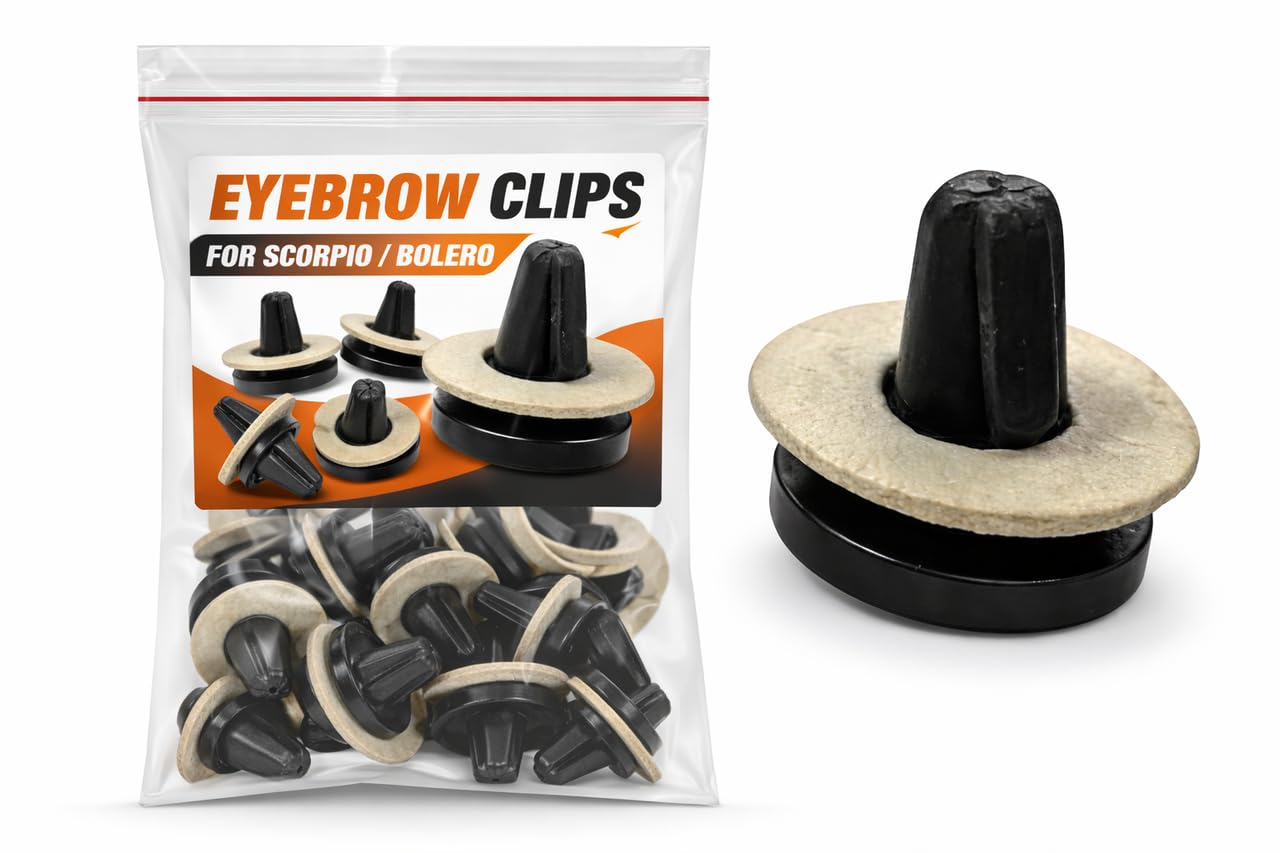 Automotive Eyebrow Clip Push Type Retainer Compatioble With SCORPIO/BOLERO, 4-Number (Pack Of 20) Fastener for Car Bumper, Fender Liner and Body Panel Mounting Clip-picture-31
