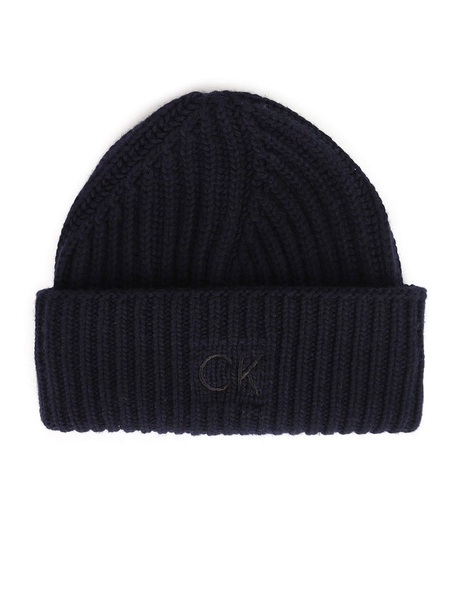 Calvin Klein Men's Ck Navy 'Elevated' Wool Beanie Hat (Ck Navy) One Size