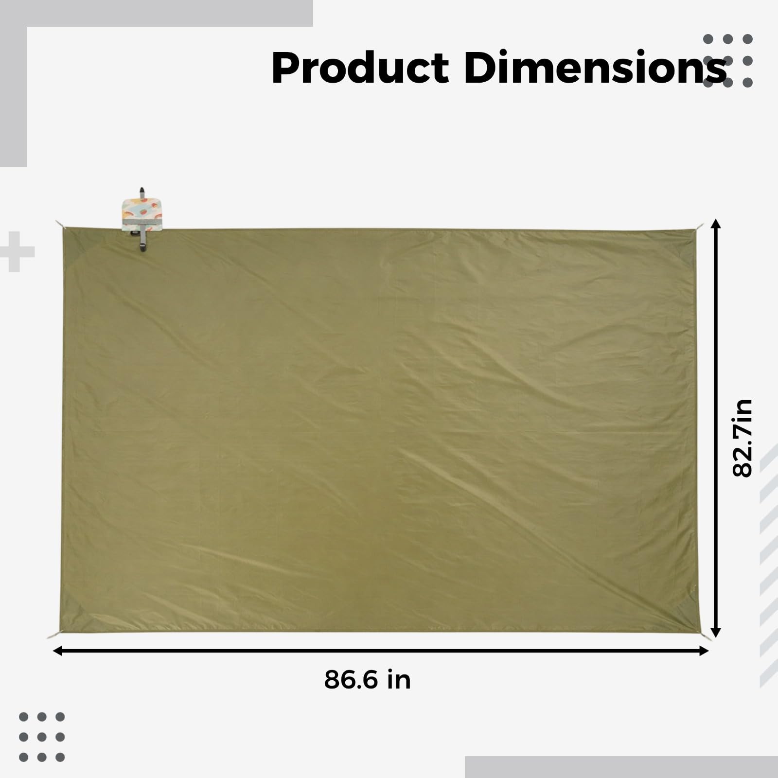 Grande couverture de pique-nique, tapis d'extérieur en nylon vert pour camping, imperméable et anti-sable, pour 4 à 5 adultes, portable pour voyage et plage, facile à nettoyer, tapis de jeu