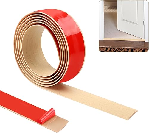 Tira de umbral de 78.7 in × 1.6 in, tiras de transición de piso, tira divisora de puerta de piso autoadhesiva, perfil laminado plano para suelo