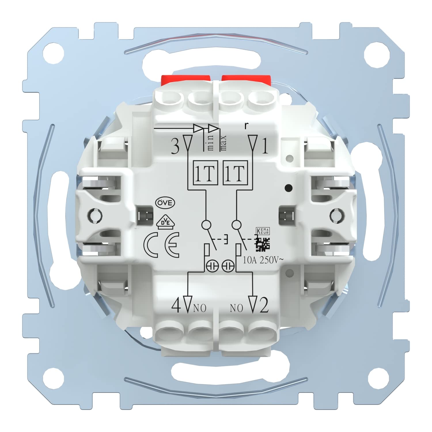Schneider Electric Merten Doppeltaster-Einsatz, Unterputz, Steckklemmen, 1-polig, 10A, AC, 250V, Artikelnummer MEG3155-0000 (Packung mit 3)