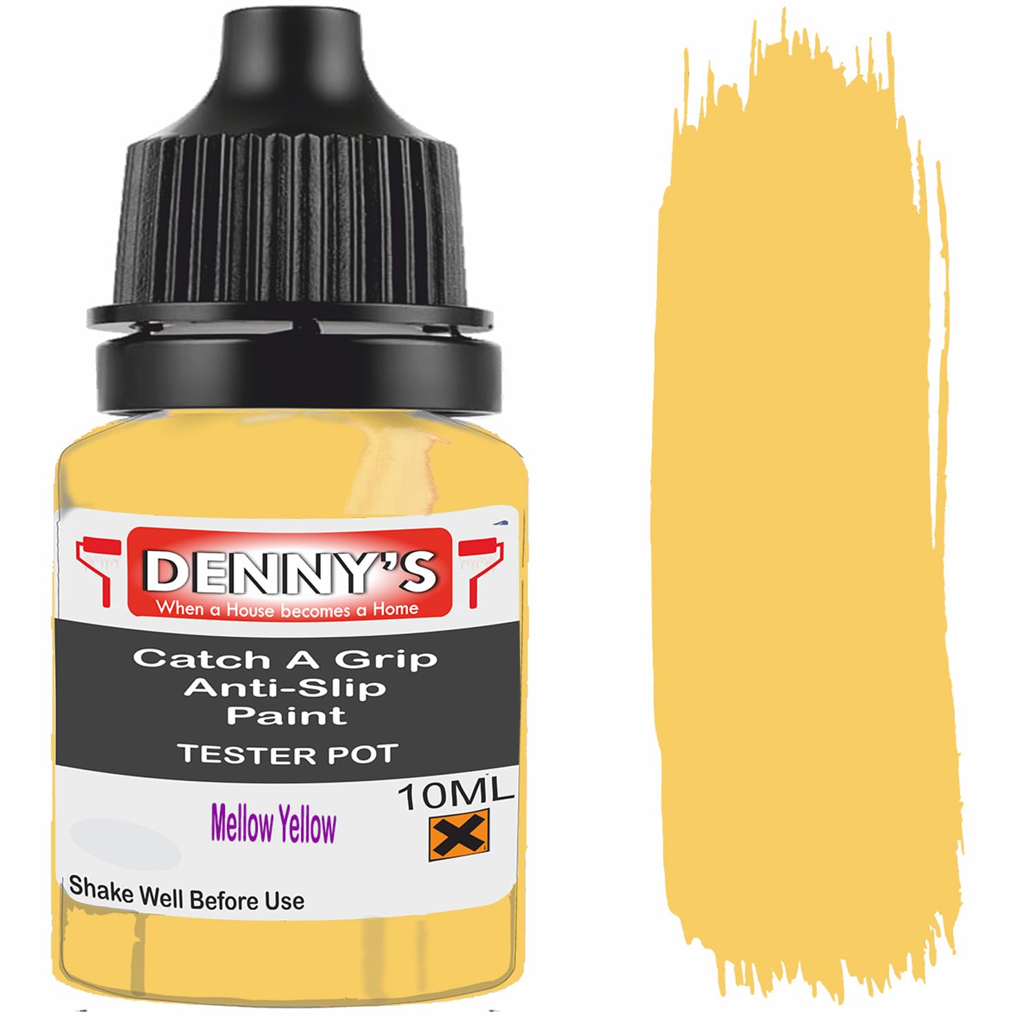 Catch A Grip Anti Slip Floor Paint – Non Slip Coating for Steps, Railings & Garages – 170 Colours, High Adhesion, Quick Dry, Multiple Sizes (Mellow Yellow, 10ml Tester Pot)