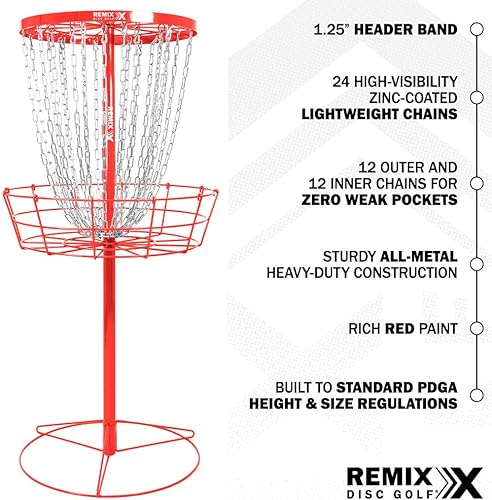 Miniatura 2 de Remix Deluxe 24-Chain Practice Basket for Disc Golf - Choose Your Color Rojo -,Negro,Azul Real,https:/ www.Yaxa/dp/undefined
