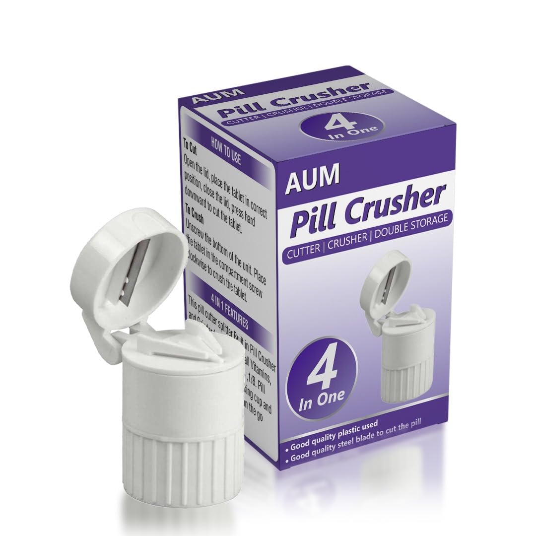 Pill Crusher/Cutter/Double syorage 4in one-Ergonomic & Durable Tablet Crusher for Easy Medication Intake