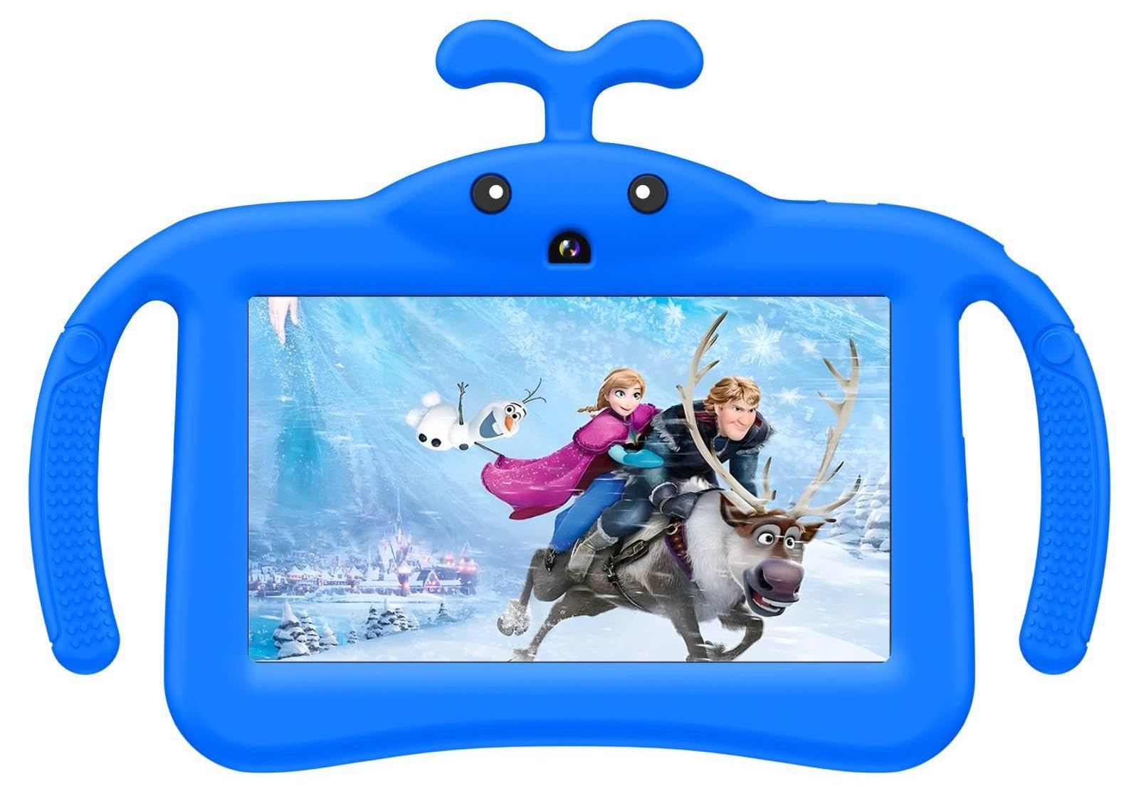 Kids Tablet, 7 inch Android 12 Tablet for Kids, 3GB RAM 32GB ROM, Toddler Tablet with Bluetooth, WiFi, Parental Control, Dual Camera, GMS, Shockproof Case, Kids App Pre-Installed (Dark Blue)