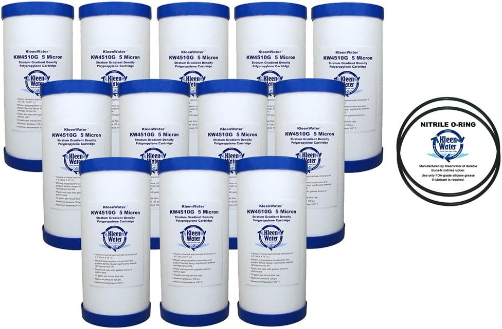 KleenWater Replacement Water Filters Compatible with GE GXWH30C, GXWH35F and GXWH40L, Set of 12, O-rings Compatible with GE Model WS03X10039, Set of 2