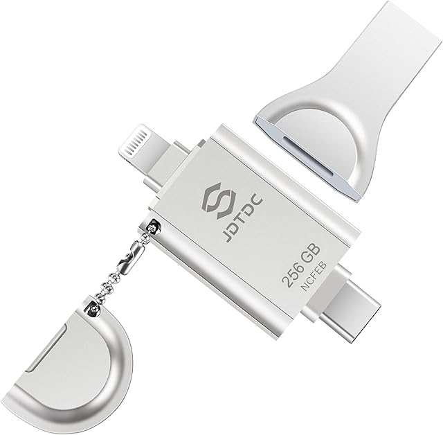 MFi Certified 256GB Photo-Stick-for-iPhone-Flash-Drive External-Storage-for-iPhone iPad-Pro-Memory-Stick iPhone-Backup-Stick USB C USB-Stick-for-Android Mobile-Photo-Stick Memory iPhone Data Storage