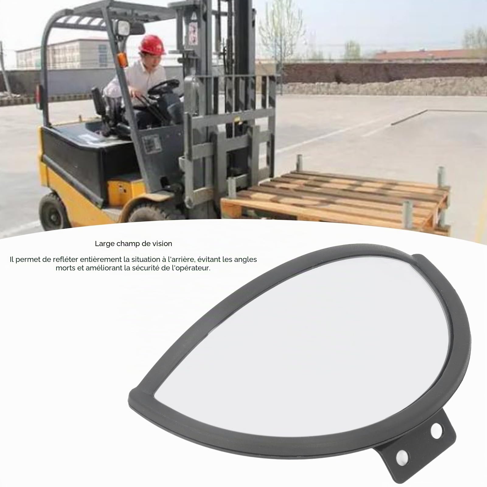 Rétroviseur Convexe ABS Et Verre, Large Gamme de Vision, Demi-dôme, Grand Angle, pour Chariot élévateur