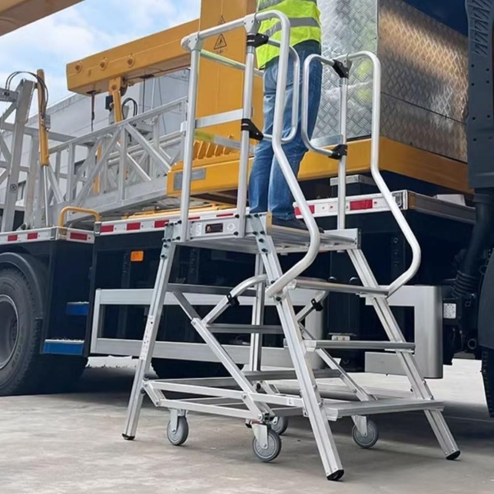 Elevación de andamios Escalera de plataforma que sube aleación aluminio 0,96 metros escalera móvil andamio cuenta