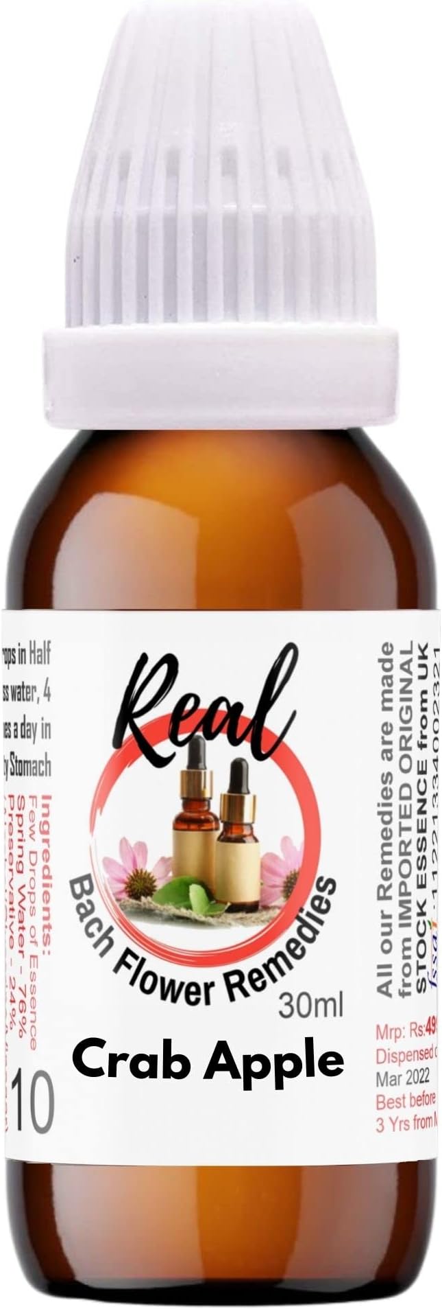 Crab Apple 30Ml-Original Imported Flower Therapy Remedies By Dr Edward Bach Prepared From The First Concentrate