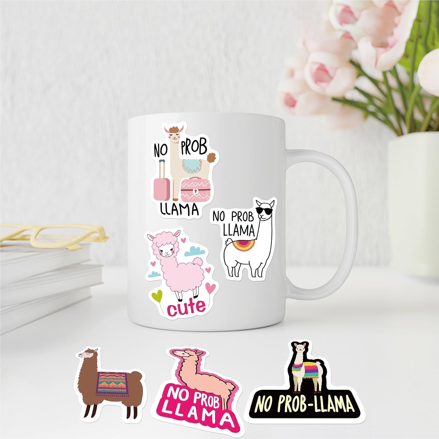 50PCS Cute Llama Alpaca Animal Stickers for Water Bottles Laptop Scrapbook image 5