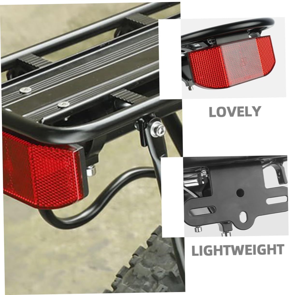Réflecteur De Vélo Feux De Vélo Feux Vélo Léger Feu De Vélo Fourniture Vélo Porte-Bagages Arrière à Réflecteur Lampe De Cycle De Queue Vélo Lumière Le Fer
