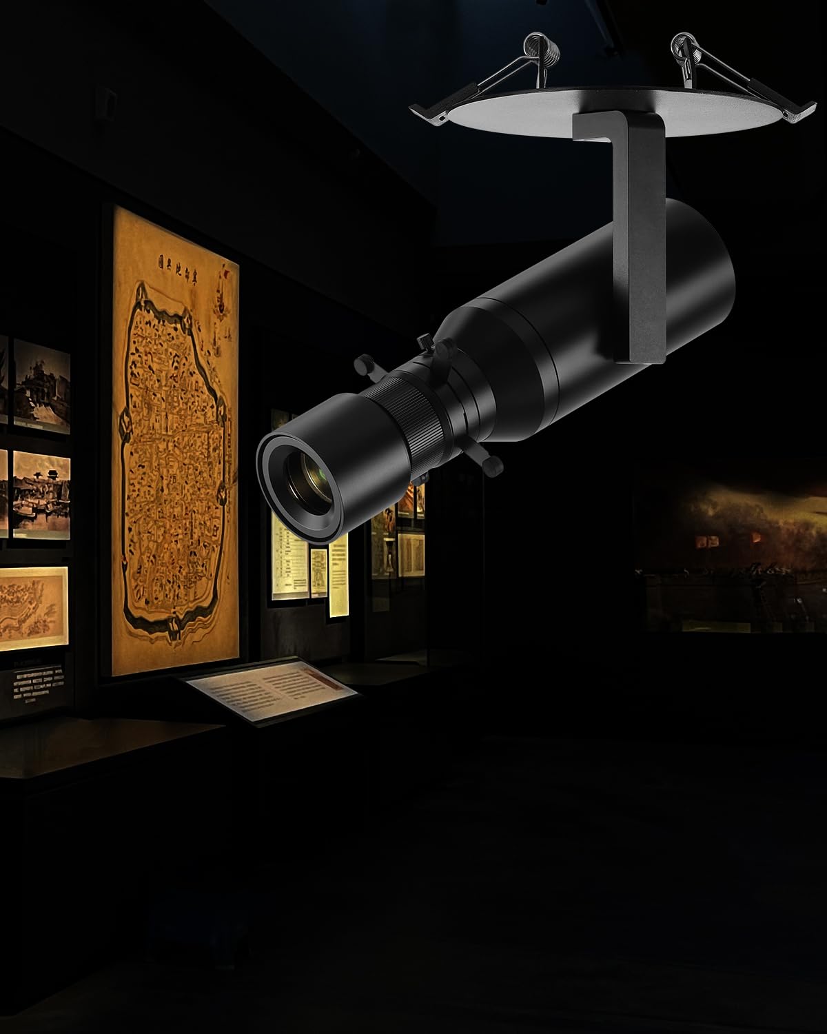 LED Track Light Head, 18W Shapeable Light, Adjustable Directional Aperture Shape for Museum Art Gallery Exhibition Art Picture 6000K