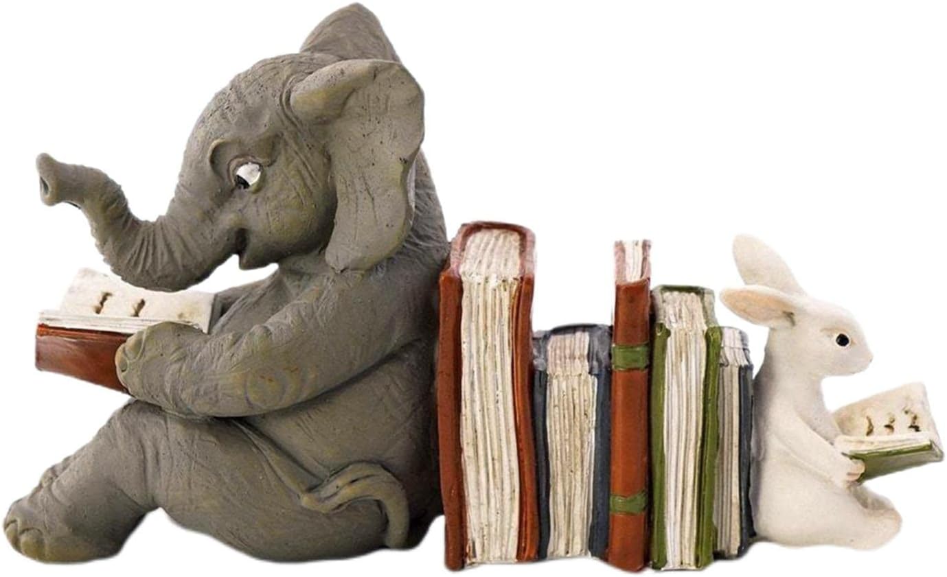 Amazon.com: Leefasy Cute Rabbit Reading Statue,Art Crafts,Resin ...