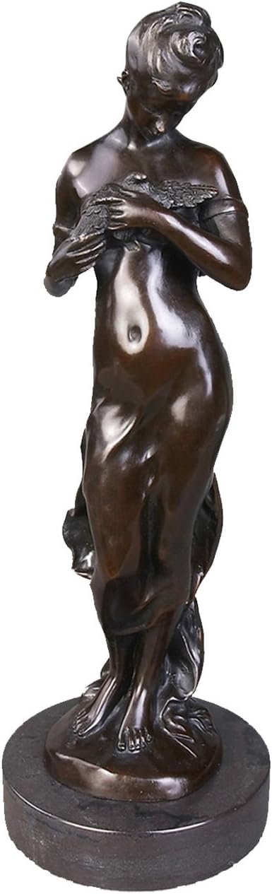 Toperkin Shy Lady Bronze Statues Female Sculpture Home Decor TPY-038