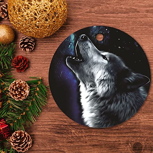 Wolf Christmas Ornaments Baby's First Christmas Ornaments Ceramic Keepsakes Customized Souvenir Decoration Gift Window Treatments Fresh Comic For Valentines Day #TOP3