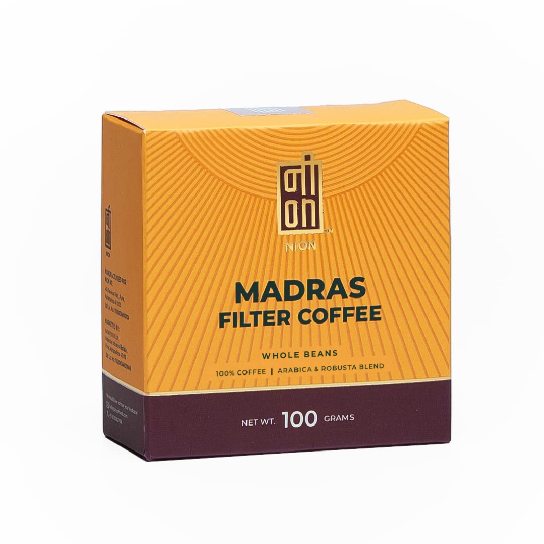 Nion Madras Filter Coffee Beans Roasted | South Indian Filter Coffee | Whole Beans | Arabica Robusta Blend, 100g-image-19