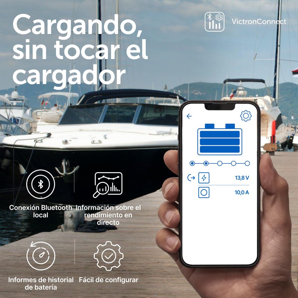 Victron Energy Blue Smart IP65 12-Voltios 15 amperios 230V, Cargador de Batería, Bluetooth (CEE 7/17)