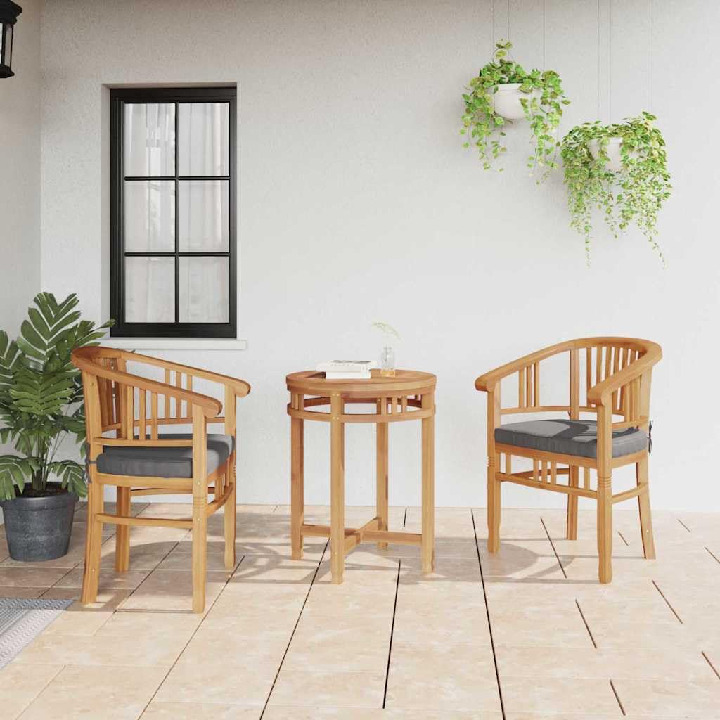 Set di 2 Sedie da Giardino in Legno Massello di Teak