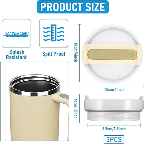Miniatura 10 de Stanley - Tapas para tazas, 9 unidades, accesorios de tapa de repuesto para vaso Stanley de 40 onzas 2.0 y otros vasos de 40 onzas, incluye tapa