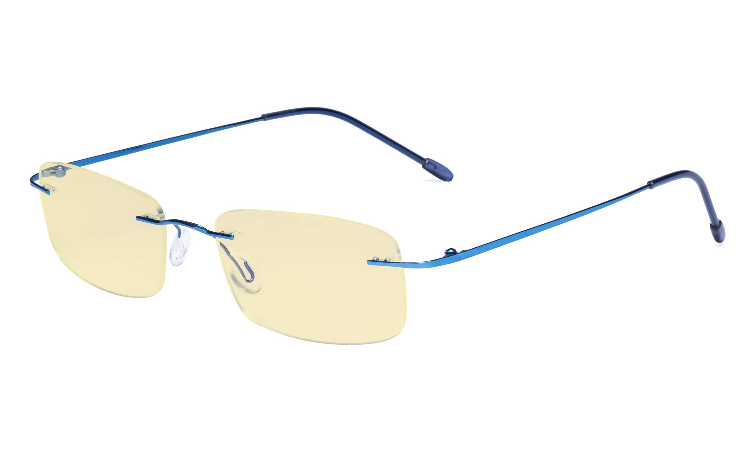Eyekepper Titanium Rimless Orange Tinted Lenses Computer Reading Glasses Readers Men Women