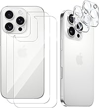 [Set of 2 + 2] iPhone 16 Pro Back Film + Camera Protection, Tempered Glass, Made of Asahi Glass, Compatible with iPhone 16 Pro, Kluso 9H, Shockproof, High Transmittance, Anti-Fingerprint, Waterproof,