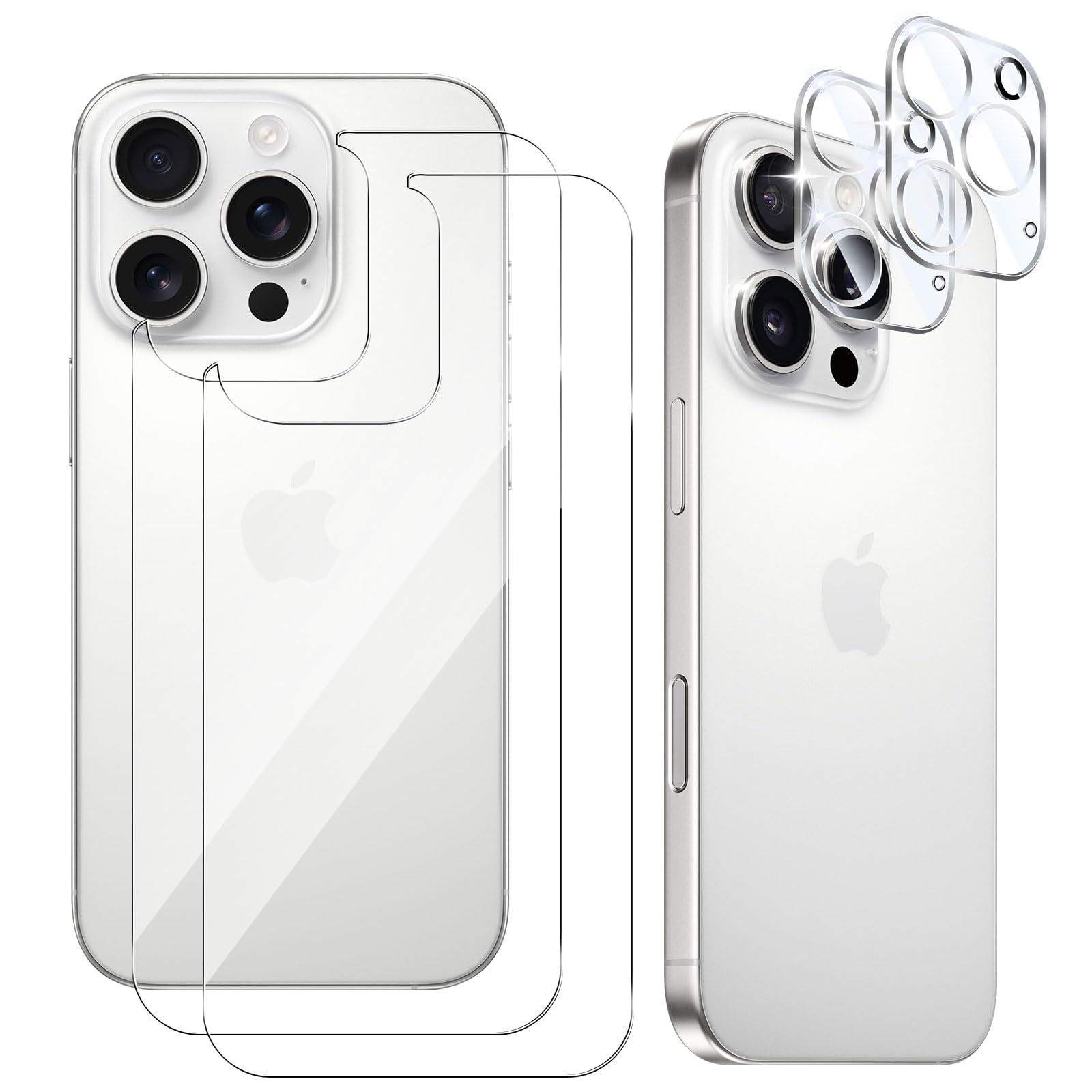 Amazon | 【2+2枚セット】iPhone 16 Pro 背面フィルム+カメラ保護 強化
