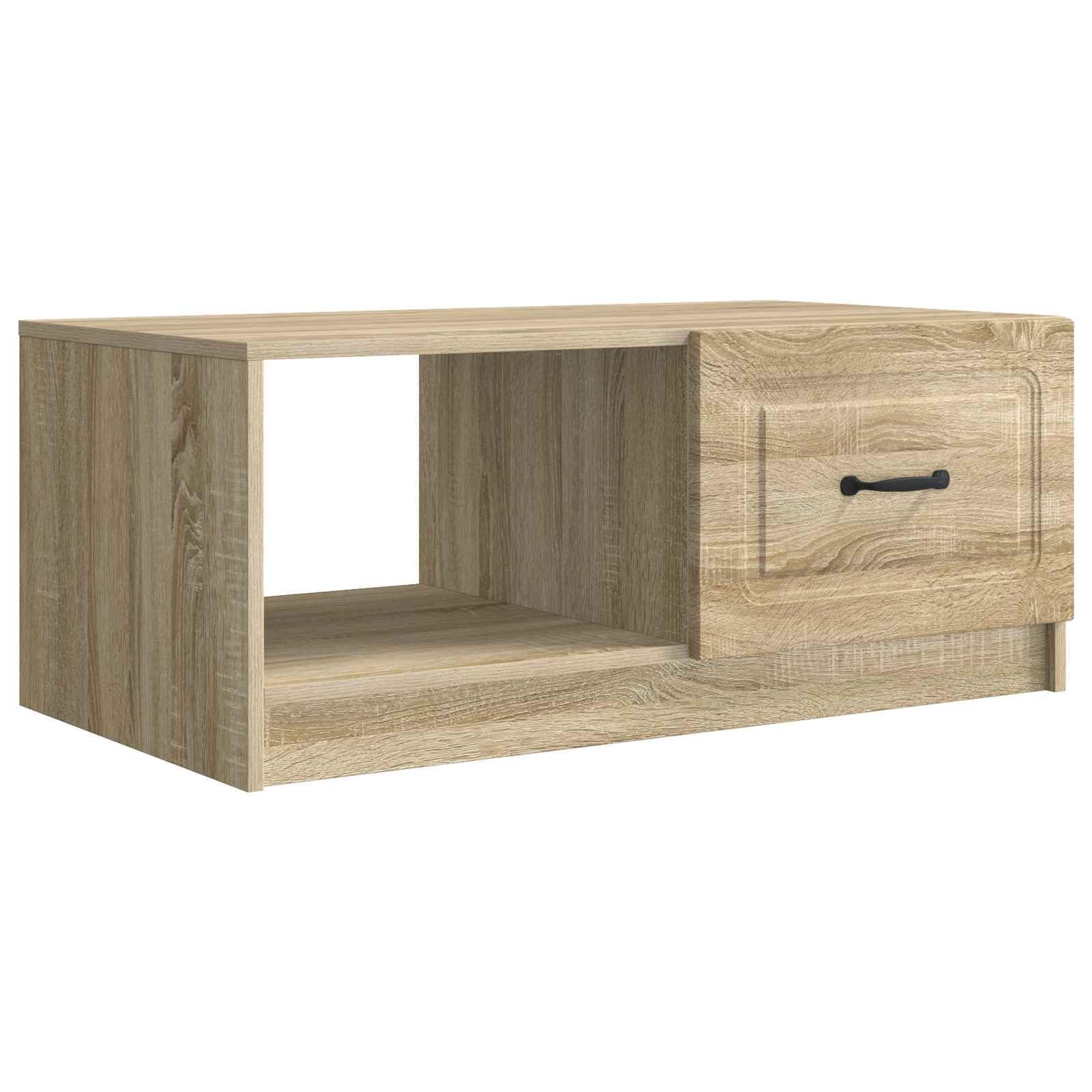 Table basse rectangulaire chêne Sonoma 90x50 cm avec portes pivotantes pour salon