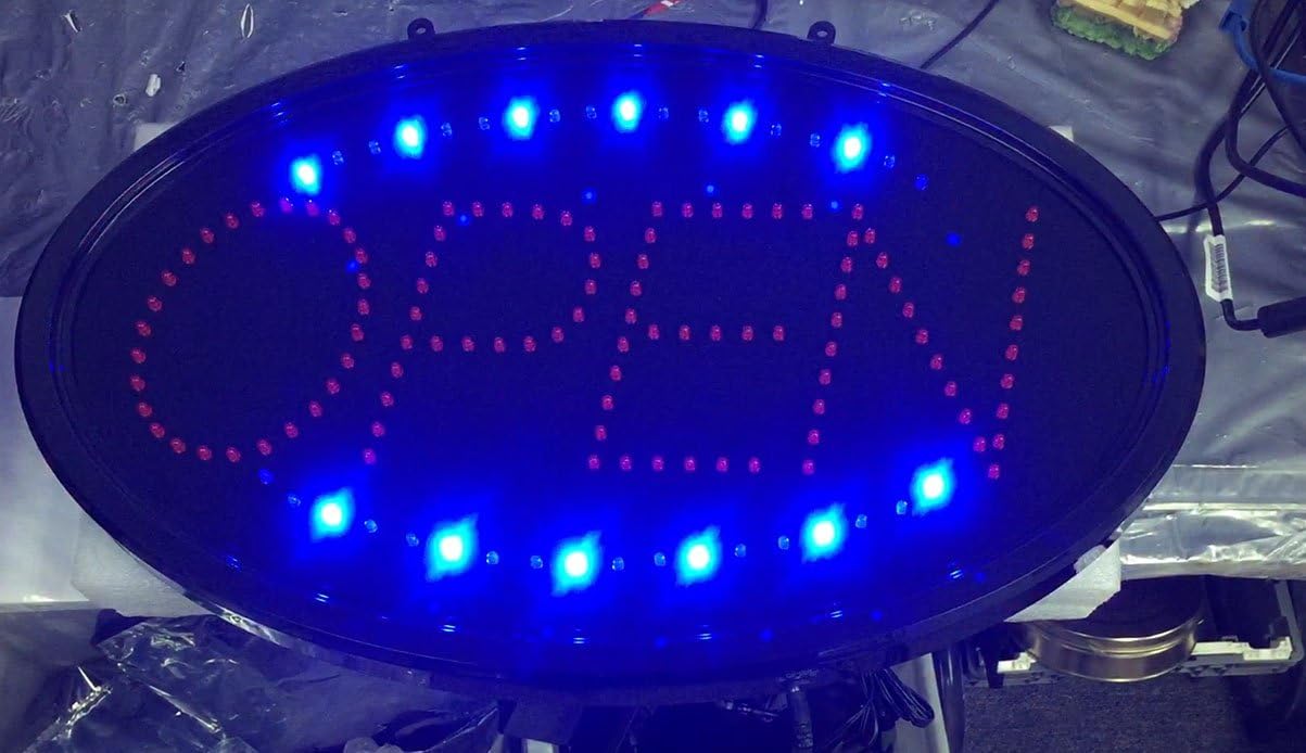 Ultra Bright Led Open Sign 2 Pattern Motion 13"x22" Oval, LED light, Indoor