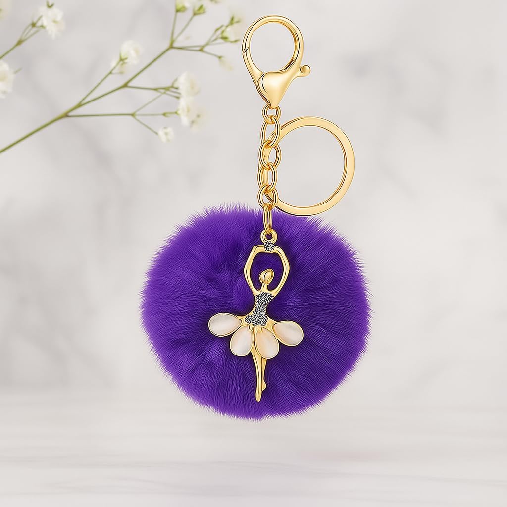 Ballet Keychain Ballerina Key Chain, fur Ball Keychains for Dancer, Ballerina Backpack, Dance Bags - Image 3
