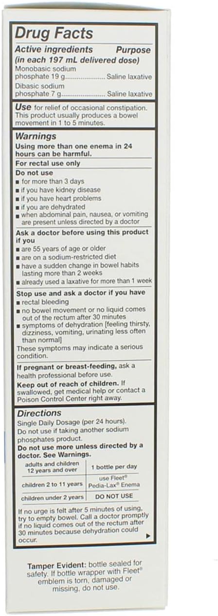 Fleet Saline Laxative Enema 7.8 oz (pack of 6)