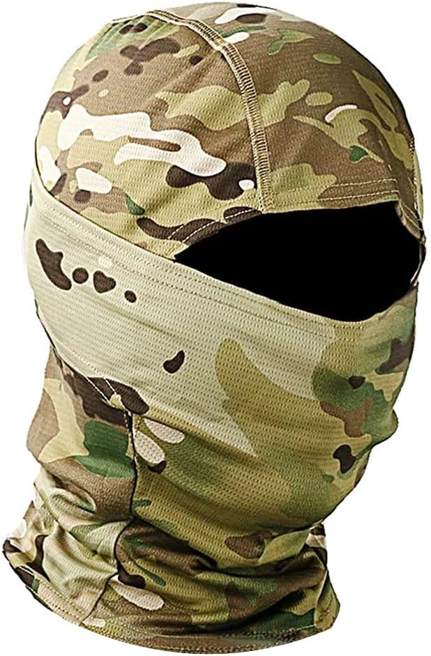 BLIENCEMilitary Camo Face Mask Bandana Balaclava Hood Headwear for Men Women Tactical Training Cycling Ski Wind-Resistant Hunting