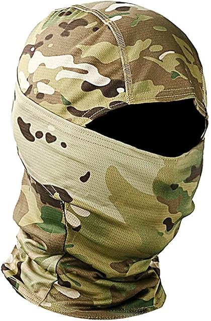 Camo Balaclava Face Mask for Men, Military Neck Warmer Tactical Scarf Head Cover for Hunting, Running, Motorcycle, Cycling