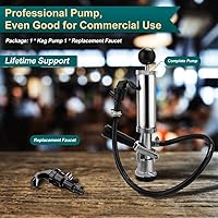 Vista 8 de FERRODAY Bomba de barril de cerveza de 4 pulgadas, resistente y completa, bomba de barril de cerveza estadounidense para barril Sankey, bomba