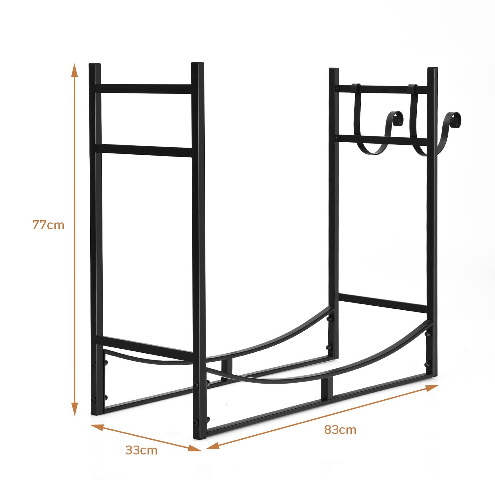 GOPLUS Range Bûches Cheminée Porte Buches Bois Chauffage Intérieur Extérieur Support Amovible 50 kg 84 x 33 x 76 cm