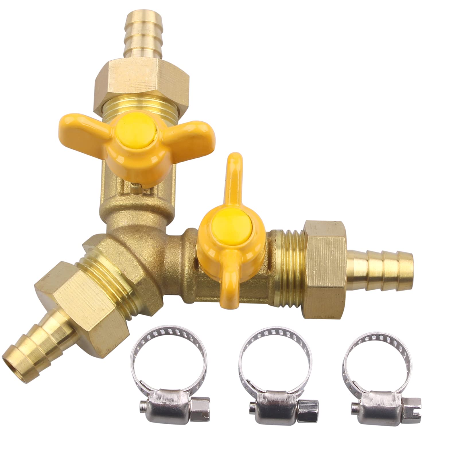 Buy DERPIPE 3 Way Shut Off Ball Valve, 3/8" Hose Barb Y Shape Brass