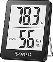 DOQAUS Digital Indoor Hygrometer Thermometer - Accurate 5s Refresh Humidity & Temp Monitor for Home, Baby Room, Office, Greenhouse (Black)